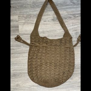 Crocheted bucket bag